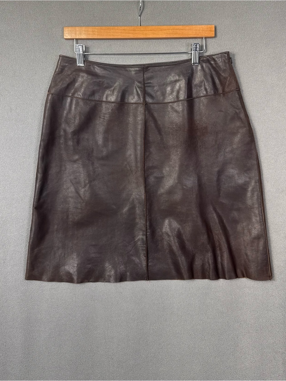 Vintage 90’s VS2 Classic Brown 100% Leather Pencil Skirt, 12
